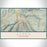 Aspen Colorado Map Print Landscape Orientation in Woodblock Style With Shaded Background
