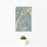 12x18 Astoria New York Map Print Portrait Orientation in Afternoon Style With Small Cactus Plant in White Planter