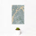 12x18 Astoria New York Map Print Portrait Orientation in Afternoon Style With Small Cactus Plant in White Planter
