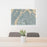 24x36 Astoria New York Map Print Lanscape Orientation in Afternoon Style Behind 2 Chairs Table and Potted Plant