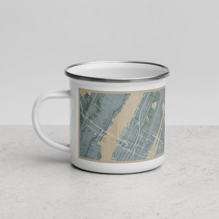 Left View Custom Astoria New York Map Enamel Mug in Afternoon