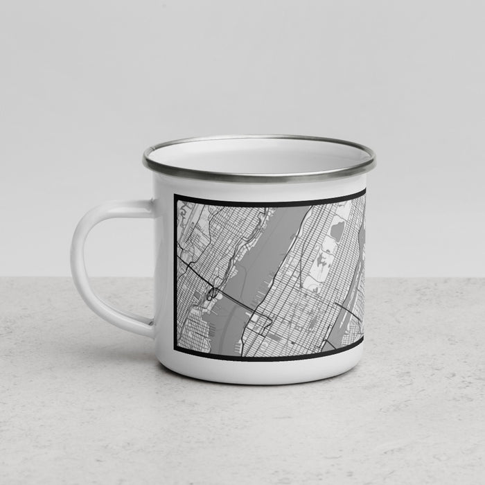 Left View Custom Astoria New York Map Enamel Mug in Classic