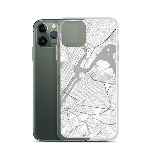 Custom Astoria New York Map Phone Case in Classic on Table with Laptop and Plant