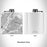 Rendered View of Astoria New York Map Engraving on 6oz Stainless Steel Flask in White