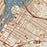 Astoria New York Map Print in Woodblock Style Zoomed In Close Up Showing Details