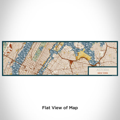 Flat View of Map Custom Astoria New York Map Enamel Mug in Woodblock