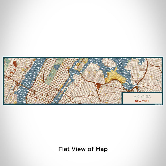 Flat View of Map Custom Astoria New York Map Enamel Mug in Woodblock