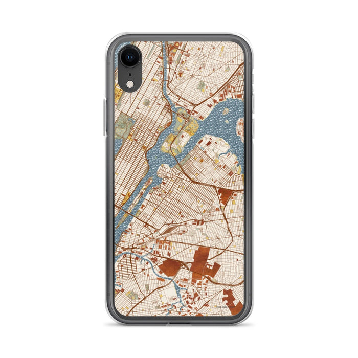 Custom Astoria New York Map Phone Case in Woodblock