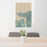24x36 Astoria Oregon Map Print Portrait Orientation in Afternoon Style Behind 2 Chairs Table and Potted Plant
