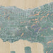 Astoria Oregon Map Print in Afternoon Style Zoomed In Close Up Showing Details