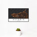 12x18 Astoria Oregon Map Print Landscape Orientation in Ember Style With Small Cactus Plant in White Planter