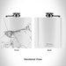 Rendered View of Astoria Oregon Map Engraving on 6oz Stainless Steel Flask in White