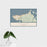 16x24 Astoria Oregon Map Print Landscape Orientation in Woodblock Style With Tropical Plant Leaves in Water