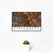 12x18 Atascadero California Map Print Landscape Orientation in Ember Style With Small Cactus Plant in White Planter
