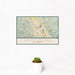 12x18 Atascadero California Map Print Landscape Orientation in Woodblock Style With Small Cactus Plant in White Planter