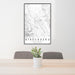 24x36 Atascadero California Map Print Portrait Orientation in Classic Style Behind 2 Chairs Table and Potted Plant