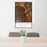 24x36 Atascadero California Map Print Portrait Orientation in Ember Style Behind 2 Chairs Table and Potted Plant