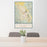 24x36 Atascadero California Map Print Portrait Orientation in Woodblock Style Behind 2 Chairs Table and Potted Plant