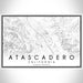 Atascadero California Map Print Landscape Orientation in Classic Style With Shaded Background