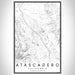 Atascadero California Map Print Portrait Orientation in Classic Style With Shaded Background