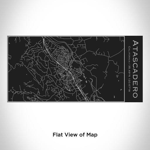 Rendered View of Atascadero California Map Engraving on 17oz Stainless Steel Insulated Cola Bottle in Black