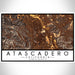 Atascadero California Map Print Landscape Orientation in Ember Style With Shaded Background