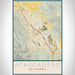 Atascadero California Map Print Portrait Orientation in Woodblock Style With Shaded Background