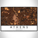 Athens Georgia Map Print Landscape Orientation in Ember Style With Shaded Background