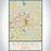 Athens Georgia Map Print Portrait Orientation in Woodblock Style With Shaded Background
