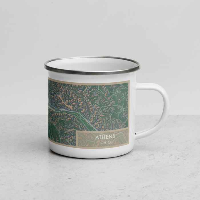Right View Custom Athens Ohio Map Enamel Mug in Afternoon