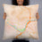 Person holding 22x22 Custom Athens Ohio Map Throw Pillow in Watercolor