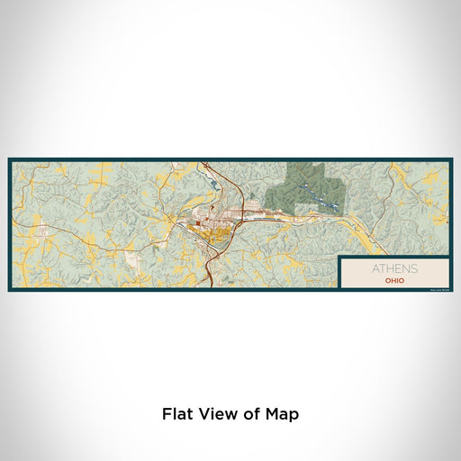 Flat View of Map Custom Athens Ohio Map Enamel Mug in Woodblock
