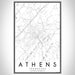 Athens Tennessee Map Print Portrait Orientation in Classic Style With Shaded Background