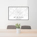 24x36 Athens Tennessee Map Print Landscape Orientation in Classic Style Behind 2 Chairs Table and Potted Plant
