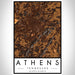 Athens Tennessee Map Print Portrait Orientation in Ember Style With Shaded Background