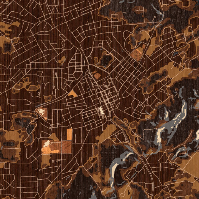 Athens Tennessee Map Print in Ember Style Zoomed In Close Up Showing Details