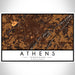 Athens Tennessee Map Print Landscape Orientation in Ember Style With Shaded Background