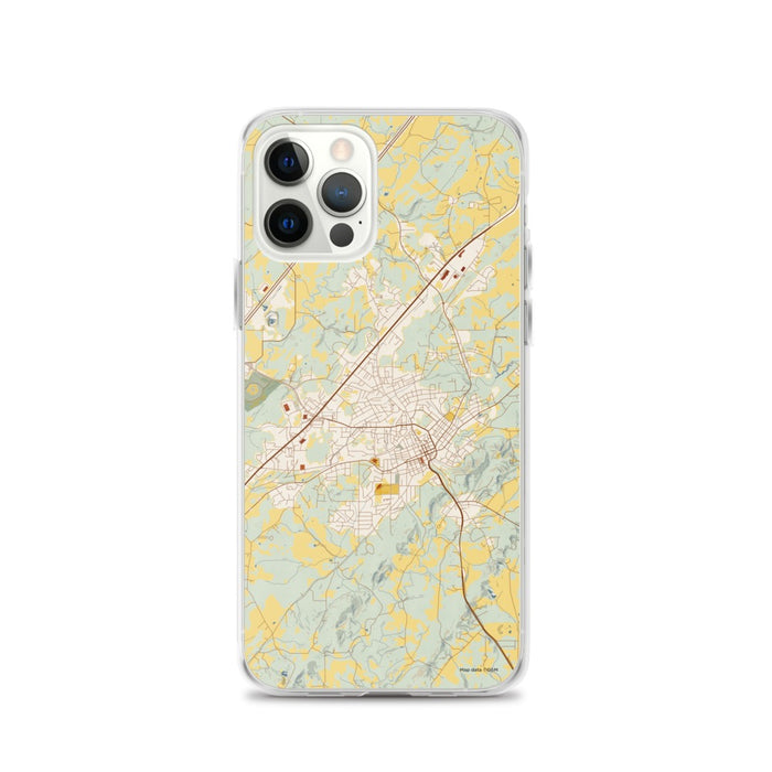 Custom Athens Tennessee Map iPhone 12 Pro Phone Case in Woodblock