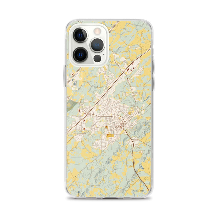Custom Athens Tennessee Map iPhone 12 Pro Max Phone Case in Woodblock