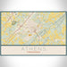 Athens Tennessee Map Print Landscape Orientation in Woodblock Style With Shaded Background