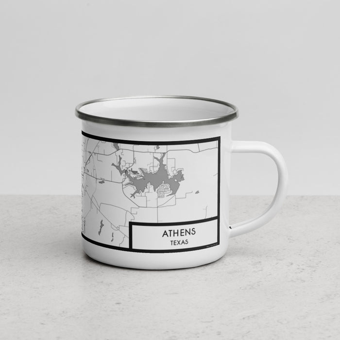 Right View Custom Athens Texas Map Enamel Mug in Classic