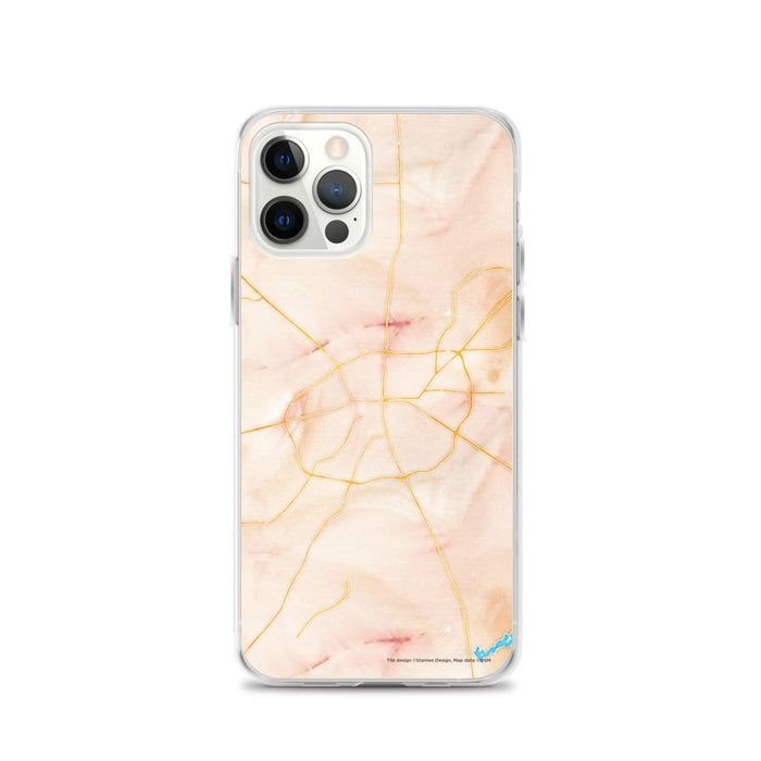 Custom Athens Texas Map iPhone 12 Pro Phone Case in Watercolor