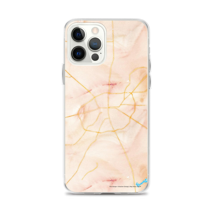 Custom Athens Texas Map iPhone 12 Pro Max Phone Case in Watercolor