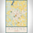 Athens Texas Map Print Portrait Orientation in Woodblock Style With Shaded Background