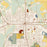 Athens Texas Map Print in Woodblock Style Zoomed In Close Up Showing Details