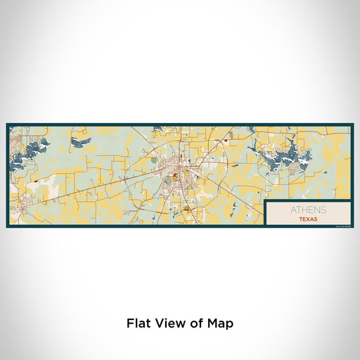Flat View of Map Custom Athens Texas Map Enamel Mug in Woodblock