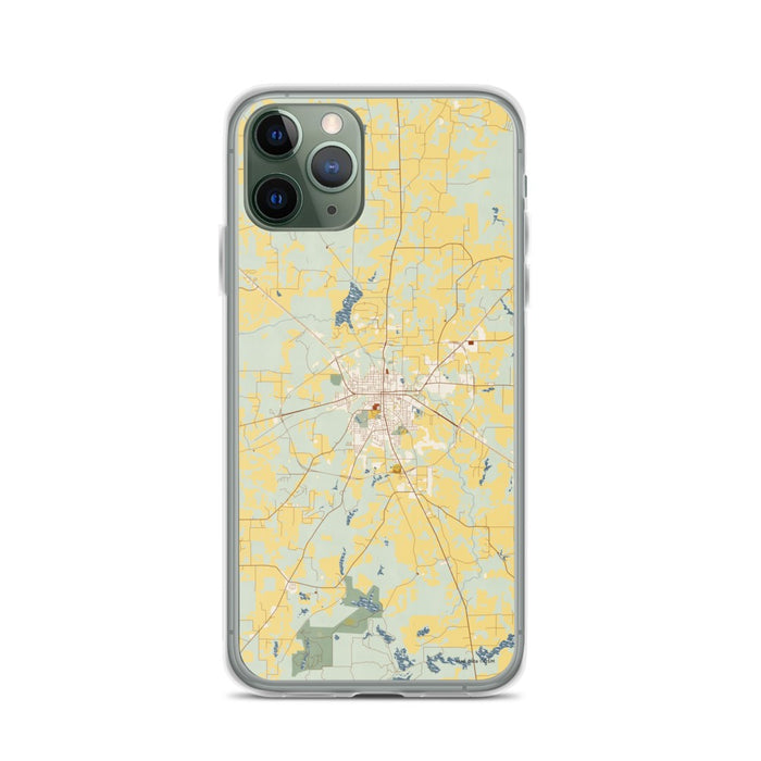 Custom Athens Texas Map Phone Case in Woodblock
