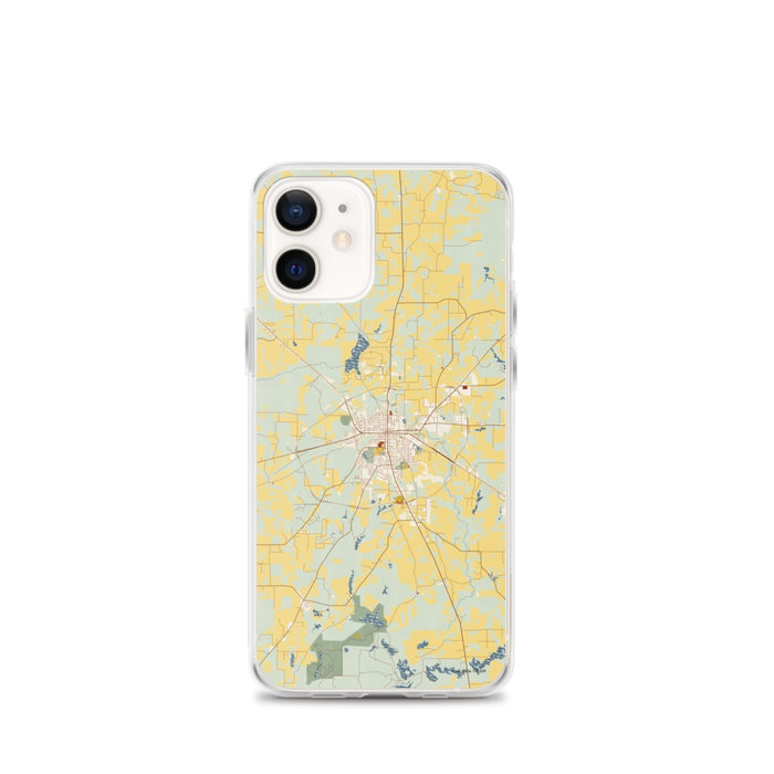 Custom Athens Texas Map iPhone 12 mini Phone Case in Woodblock