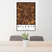 24x36 Atlanta Georgia Map Print Portrait Orientation in Ember Style Behind 2 Chairs Table and Potted Plant