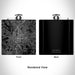 Rendered View of Atlanta Georgia Map Engraving on 6oz Stainless Steel Flask in Black